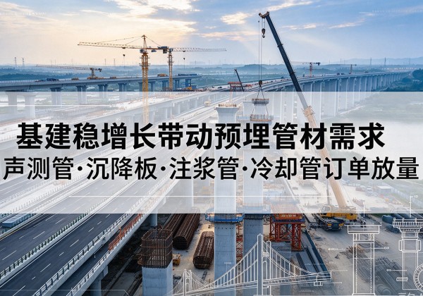 裕华基建稳增长带动预埋监测管材需求，声测管、沉降板、注浆管订单持续放量